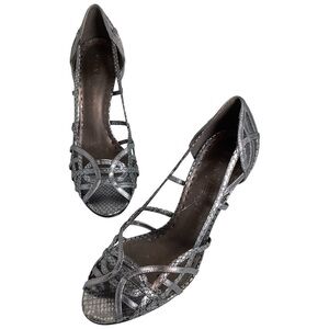 Elegant Silver Strappy Heels. Size 8.5